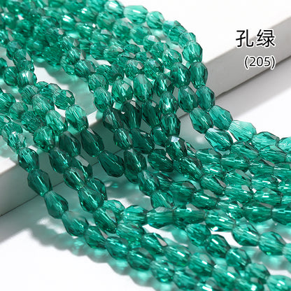 Xichuan cross-border water drop beads, glass beads, door curtains, garment accessories, straight hole water drop beads, cut surfaces, crystal bead factory wholesale