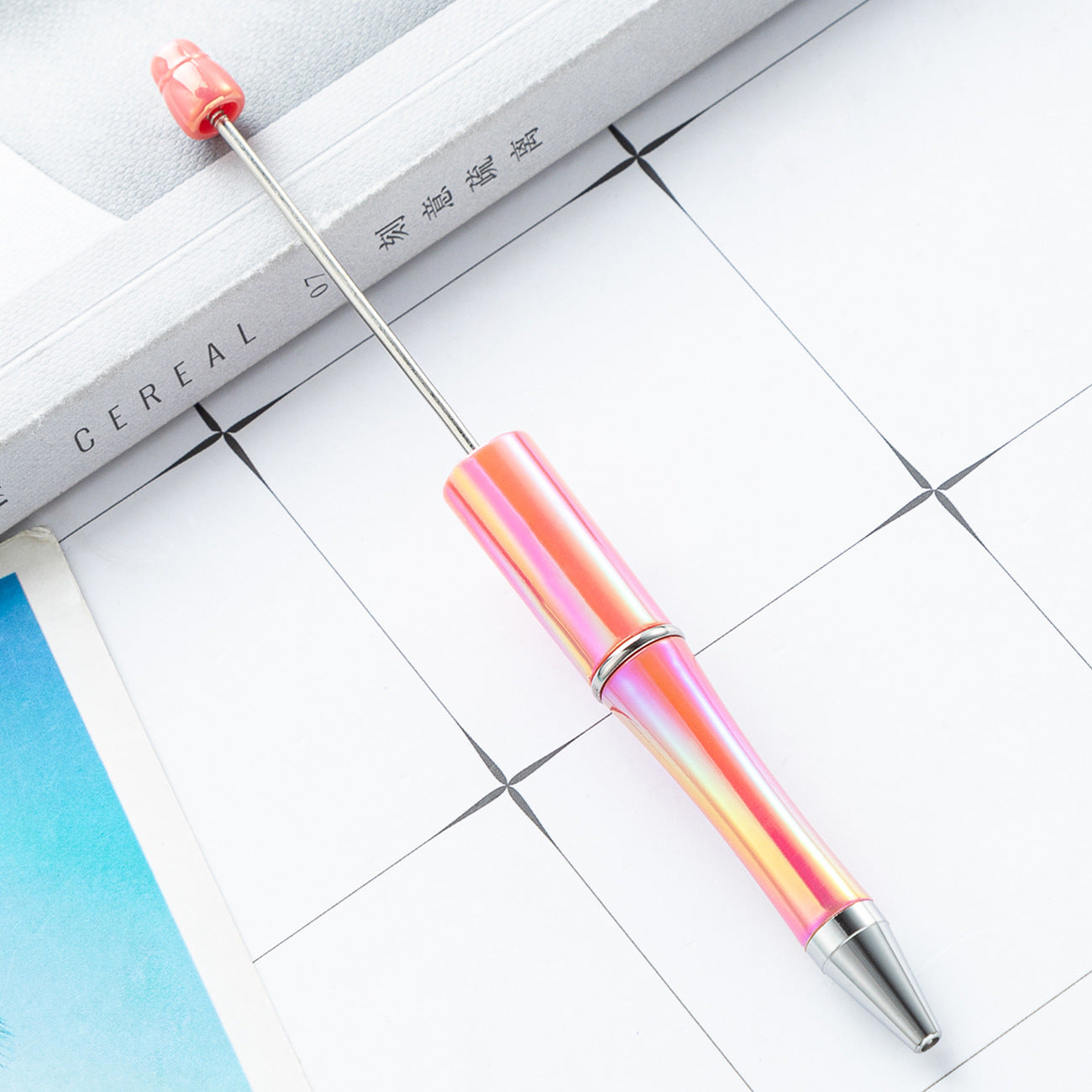 DIY Ballpoint Pen - Wholesale Plastic Printable Logo UV Gradient Beaded Pen