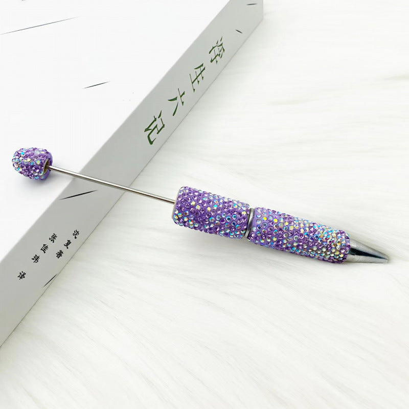 AB full diamond ballpoint pen diy cross-border creative beaded ballpoint pen cap with diamond heavy industry gift pen spot wholesale