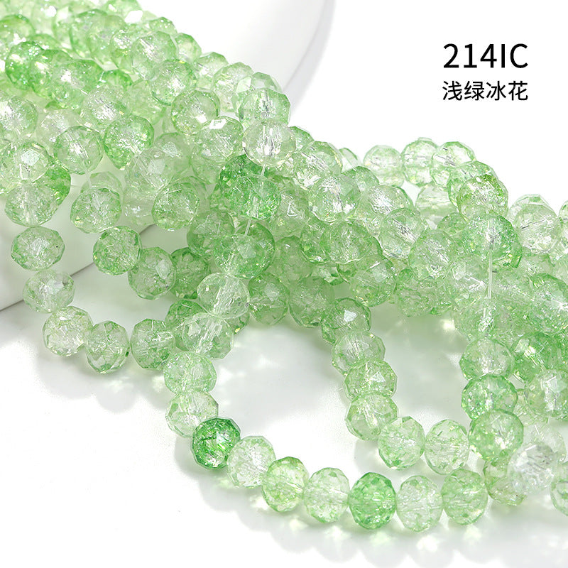 Multicolor Ice Flower Faceted Crystal Glass Beads - Wheel Scatter Bead Bracelet Necklace Accessories