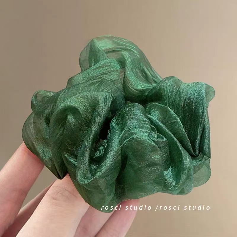 Forest style mesh super large intestine hair tie for women, high-end elastic and durable hair tie, retro head flower 2025 new style