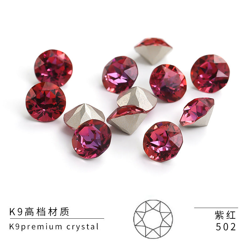 Multi-Faceted Round Pointed Bottom Diamond Rhinestones - Nail Art Clothing Accessories