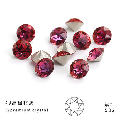 Multi-Faceted Round Pointed Bottom Diamond Rhinestones - Nail Art Clothing Accessories