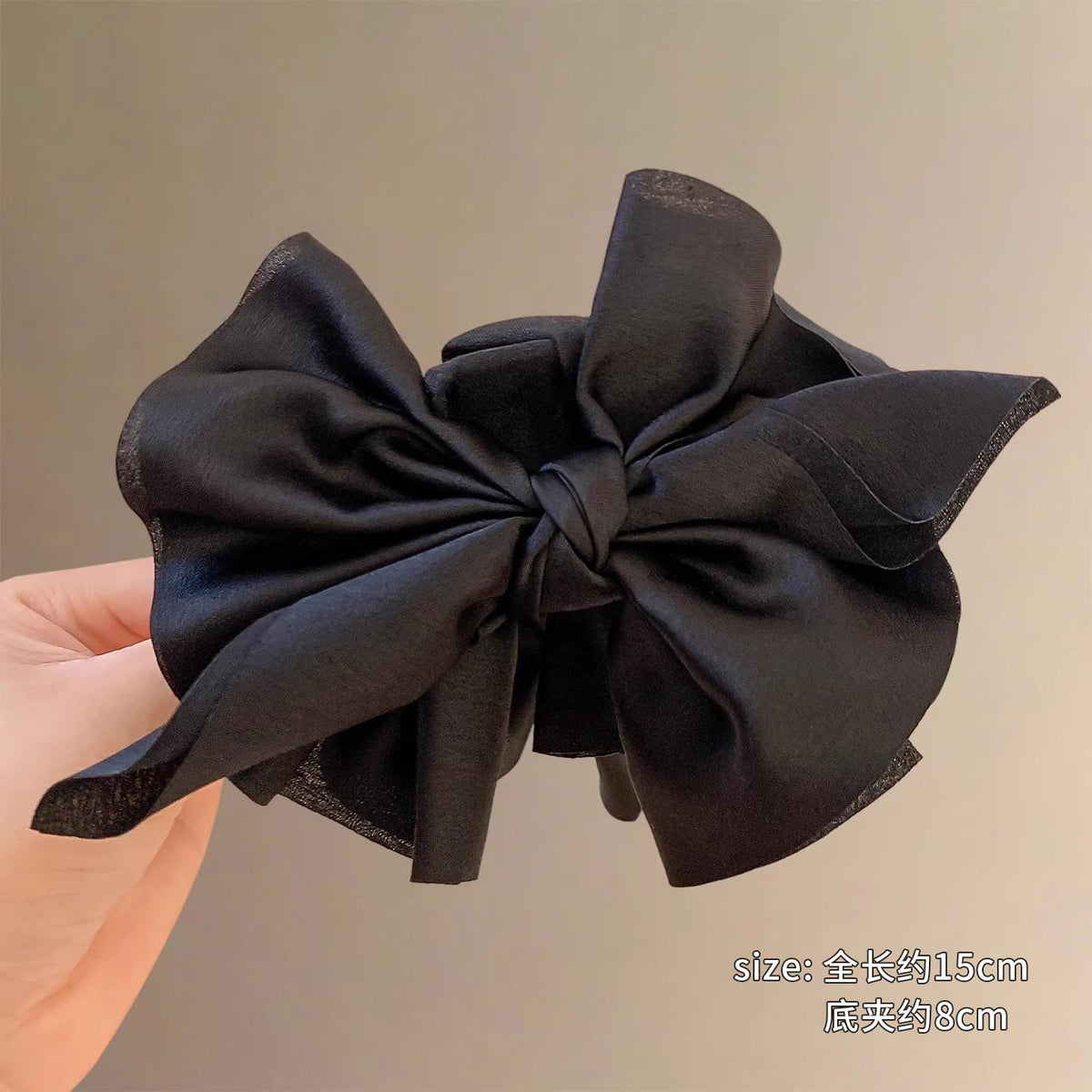 Korean-style bow claw clip for women, high-end look, full-toned hair volume at the back of the head, high-end shark clip hair clip, small size