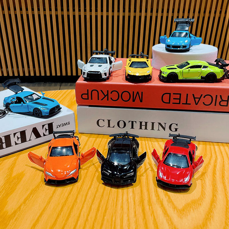 Creative Simulation Mini Sports Car Keychain - Cartoon Schoolbag Car Pendant Keychain Creative Gift