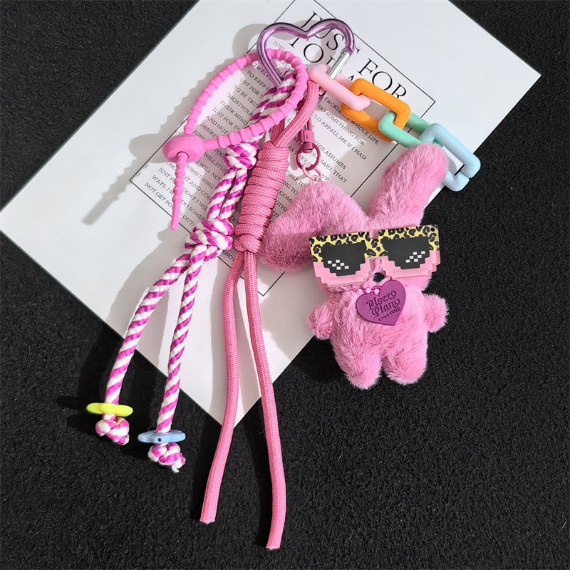 Cute Personality Plush Rabbit Couple Girlfriend Bag Keychain Doll Doll Pendant Keychain Pendant Wholesale