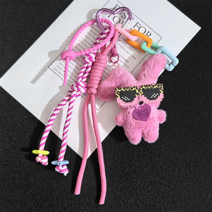 Cute Personality Plush Rabbit Couple Girlfriend Bag Keychain Doll Doll Pendant Keychain Pendant Wholesale