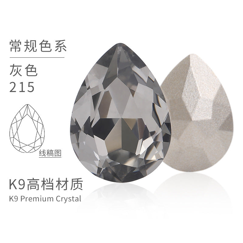 K9 material, pointed bottom pear-shaped rhinestone, color-resistant base, clothing crystal accessories, high-end pinkstone rhinestone