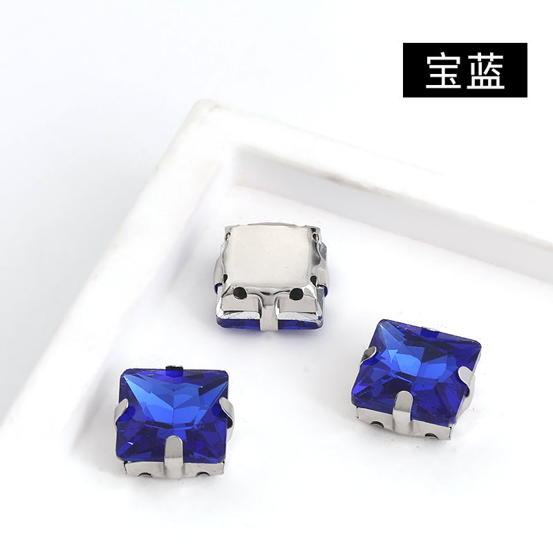 Square claw drill perforated hand sewing rhinestone wedding dress accessories handmade material accessories square claw drill
