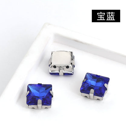 Square claw drill perforated hand sewing rhinestone wedding dress accessories handmade material accessories square claw drill