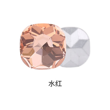 Fat square pointed sole special-shaped diamond earrings, nail art diamond accessories, shoes, bags, clothing, crystal accessories, pointed sole fat square diamonds
