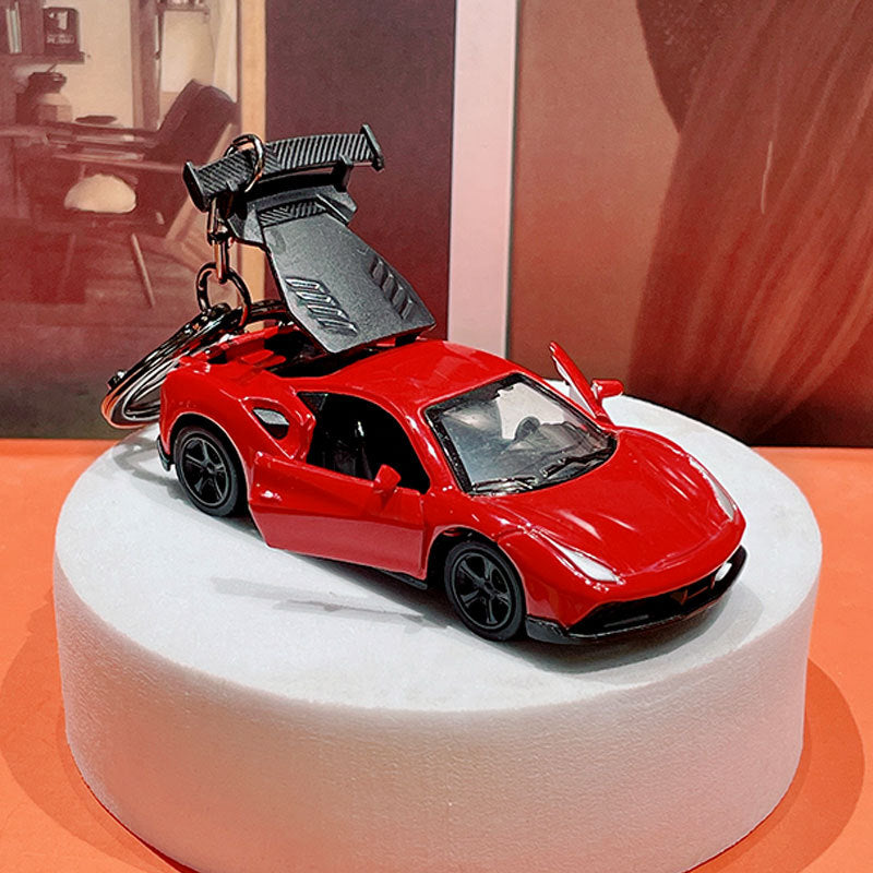 Creative Simulation Mini Sports Car Keychain - Cartoon Schoolbag Car Pendant Keychain Creative Gift