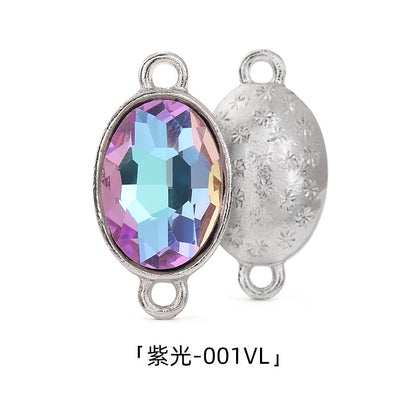 Oval 10*14mm double hanging zinc alloy silver chain headband pendant clothing DIY accessories hairpin headband hanging