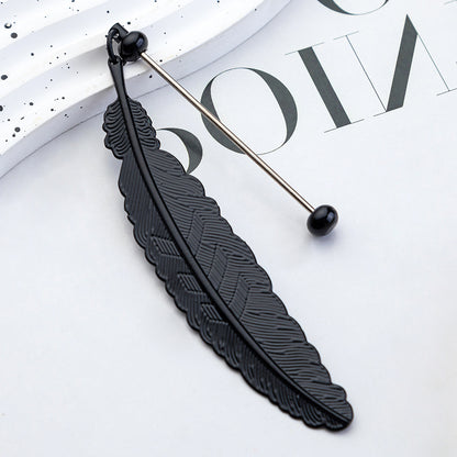 DIY Beaded Feather Bookmark - Primary School Graduation Anniversary Souvenir Metal Bookmark Children's Cute Bookcase Pendant
