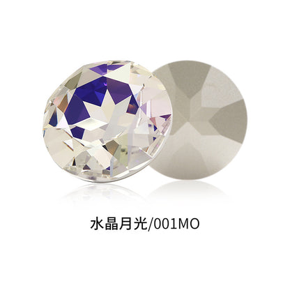 Cross-border electroplated high-end K9 gemstone flower 35mm round pointed base crystal glass diamond - clothing DIY accessory