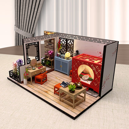 Meidai DIY Cottage Ancient Style Yao Hua Hanju Retro Juzao Jun Wooden Handmade Building Assembling Toys Creative Send