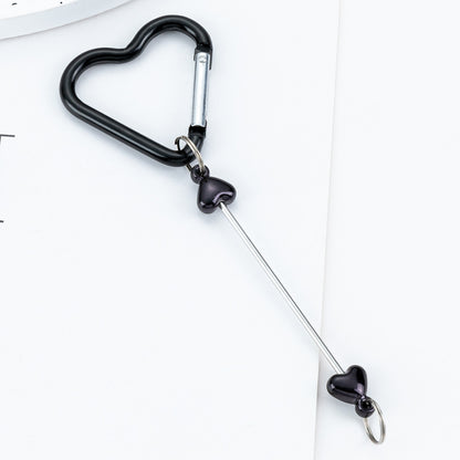 DIY Beaded Love Carabiner - Metal Bag Hook Jewelry Outdoor Kettle Backpack Carabiner