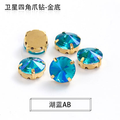 Xichuan new gold background satellite square corner hand sewing drill claw drill DIY clothing collar dress accessories material wholesale