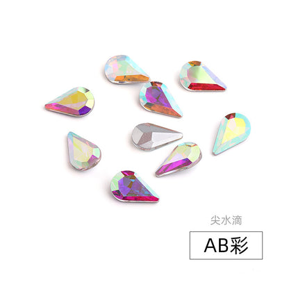 Long Drop Teardrop Diamond Rhinestones - Silver Crystal Luggage Jewelry Nail Art Clothing Hair Accessories