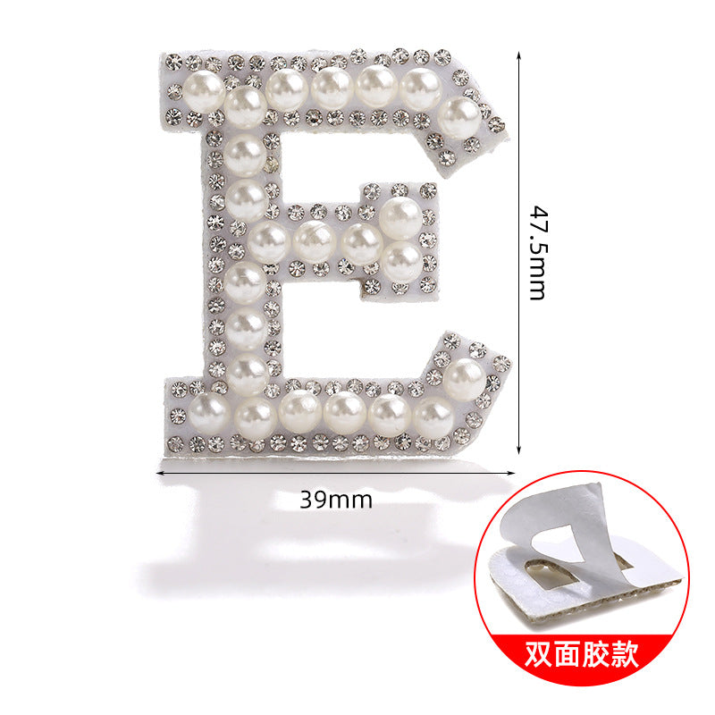 26 English letter patches, pearl adhesive backing tape, DIY double-sided decorative decoration, peel-off self-adhesive patch stickers
