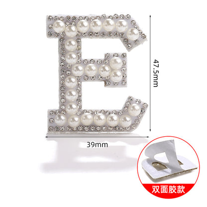 26 English letter patches, pearl adhesive backing tape, DIY double-sided decorative decoration, peel-off self-adhesive patch stickers