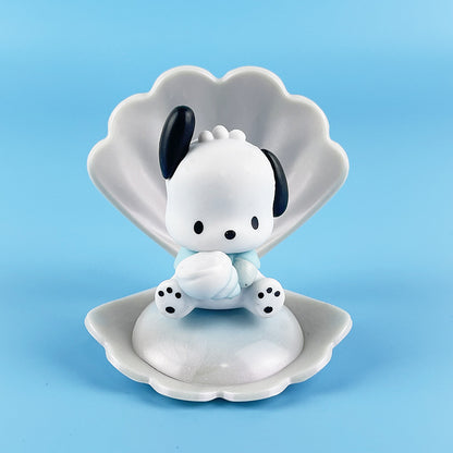 Melody Sanrio Bihai Holiday Blind Box Figure Kuromi Big-eared Dog Shell Ornament Girl Gift Doll