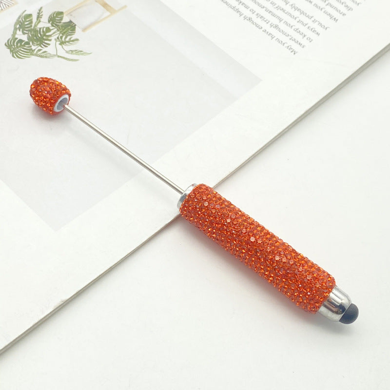 DIY touch screen full diamond ballpoint pen multi-function capacitive stylus cute pen ins solid color rhinestone touch screen pen in stock
