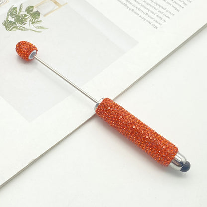 DIY touch screen full diamond ballpoint pen multi-function capacitive stylus cute pen ins solid color rhinestone touch screen pen in stock