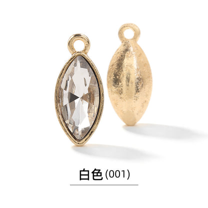 Xichuan horse eye zinc alloy pendant, gold base horse eye single pendant with diamond, DIY jewelry, earrings, doll pendants, horse eye rhinestone