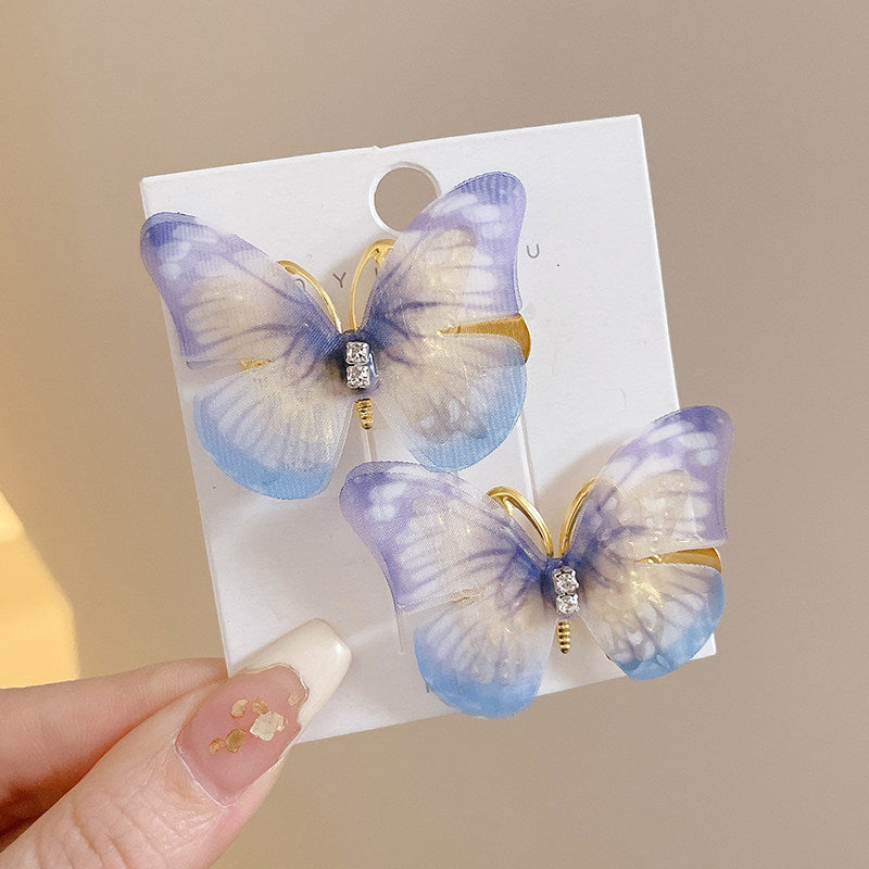 Flower hairpin female hottie photo headgear retro super fairy atmosphere blue beautiful new Chinese side clip hair accessories