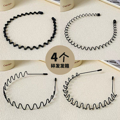 Simple black metal headband for women's face washing, sports invisible men's hairband fixed headband that does not tighten hair clips