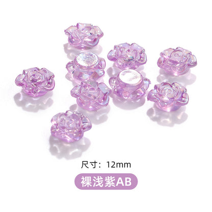 High-Gloss ABS Imitation Pearl Beads - Perforated Beige White Camellia Hairpin Jewelry DIY Accessories