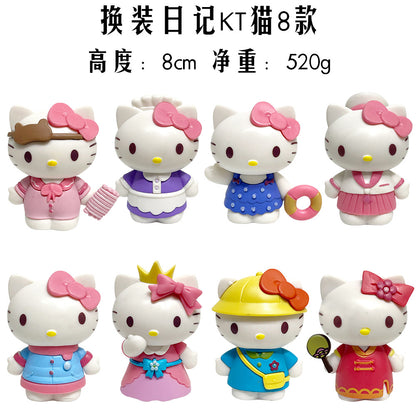 dress-up diary kt cat kt cat cat figure anime toy model claw machine gacha blind box doll ornament wholesale