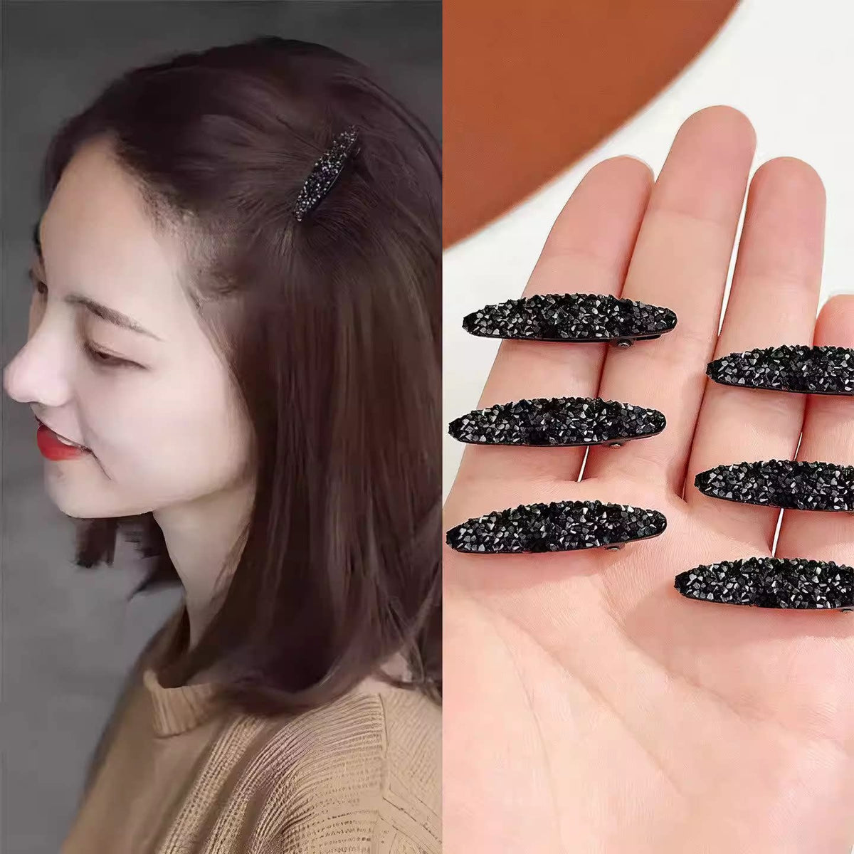 Delicate side clips, headwear, elegant new high-end mini mini rhinestone duckbill clips, broken hairpin and bang clips