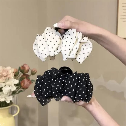 Black cloud bubble hair clip, small volume, sophisticated half-up, small claw clip, back hair updo, shark hair with hair styling flowers