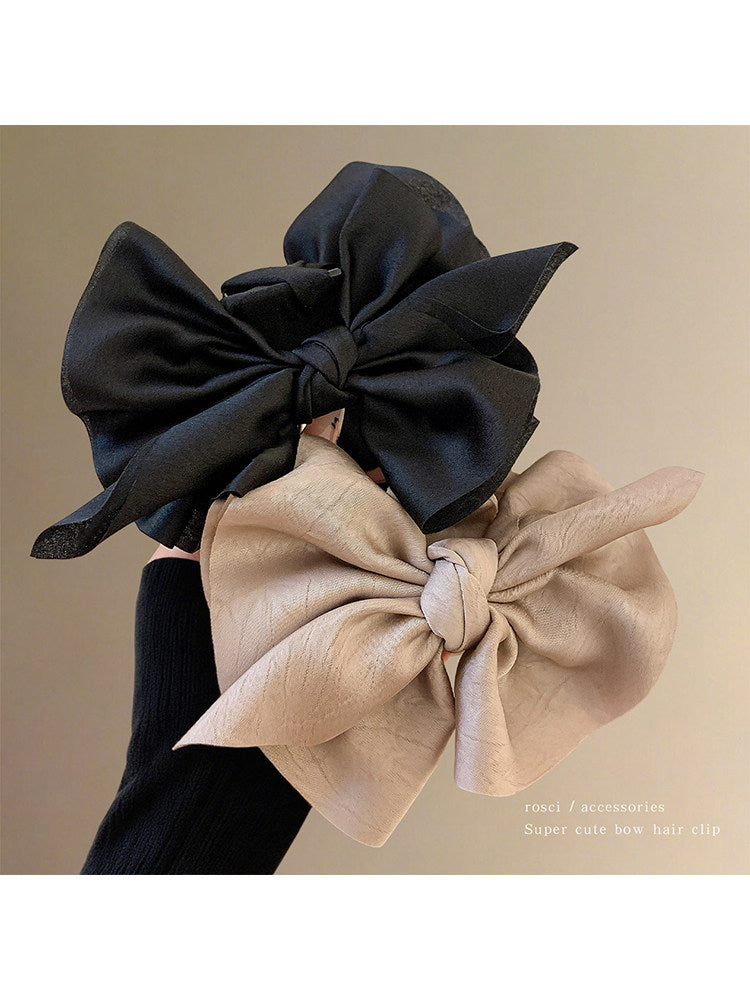 Korean-style bow claw clip for women, high-end look, full-toned hair volume at the back of the head, high-end shark clip hair clip, small size
