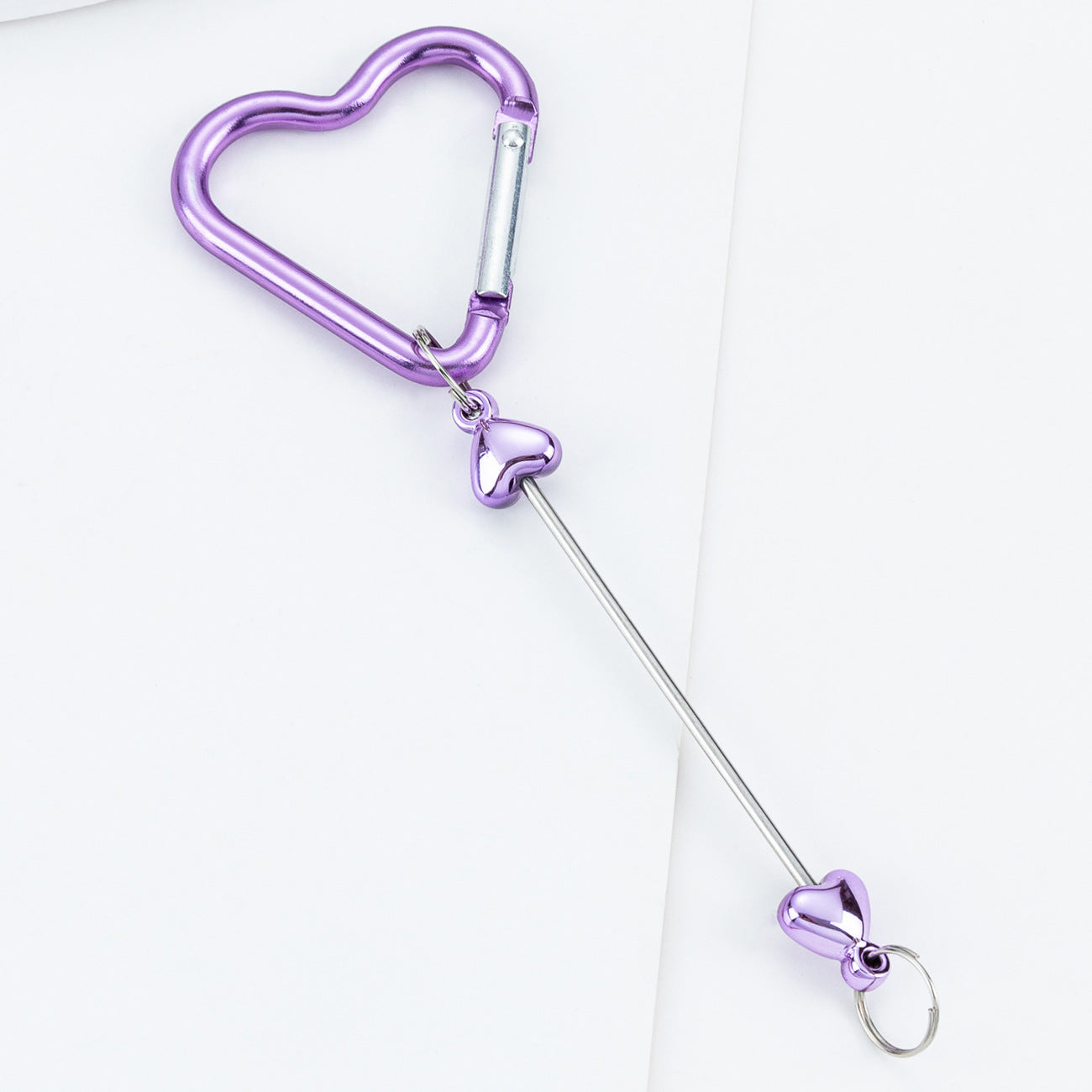 DIY Beaded Love Carabiner - Metal Bag Hook Jewelry Outdoor Kettle Backpack Carabiner