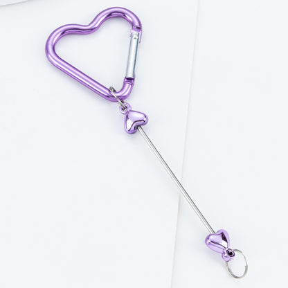 DIY Beaded Love Carabiner - Metal Bag Hook Jewelry Outdoor Kettle Backpack Carabiner