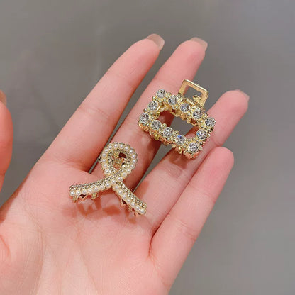 2026 new high-end flash diamond metal hairpin small grab clip women's bangs clip side forehead hairpin Korean headdress