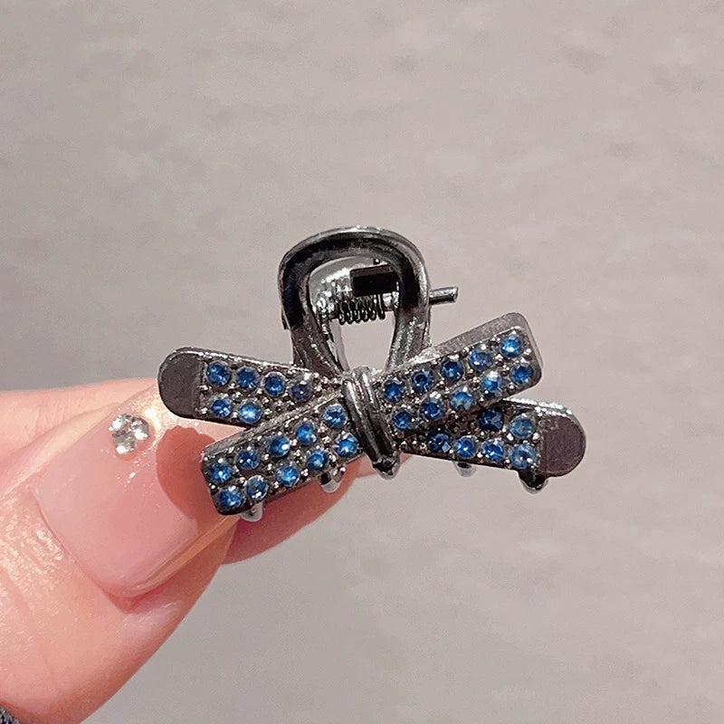 Mini small bow rhinestone hair clip, new exquisite bangs side clip, top small grab clip, crushed hair clip