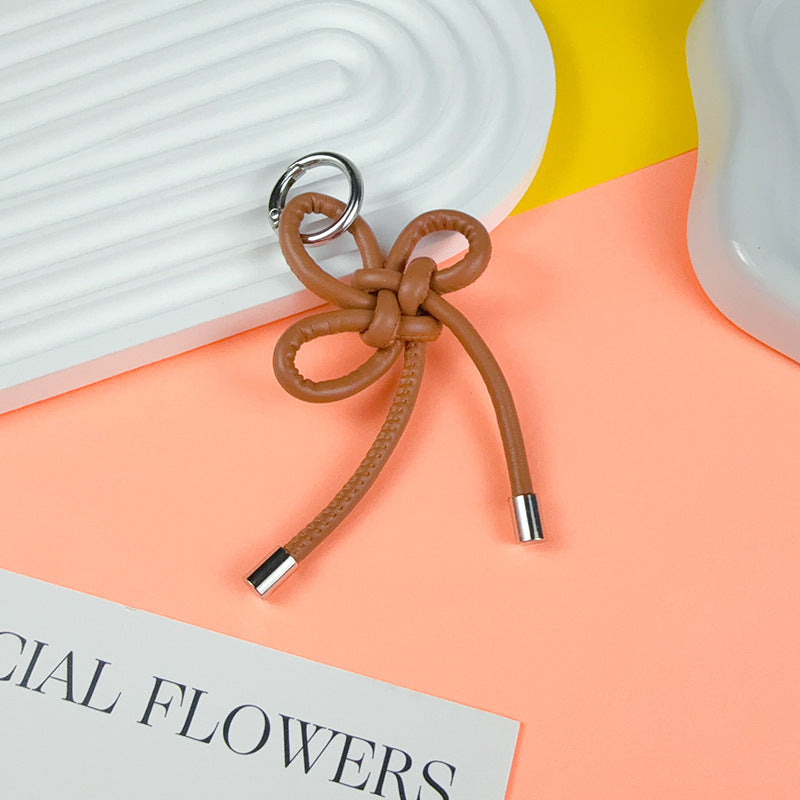 Creative PU leather Chinese knot keychain pendant accessories couple miu bag keychain pendant small gift