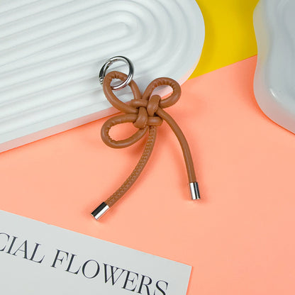 Creative PU leather Chinese knot keychain pendant accessories couple miu bag keychain pendant small gift