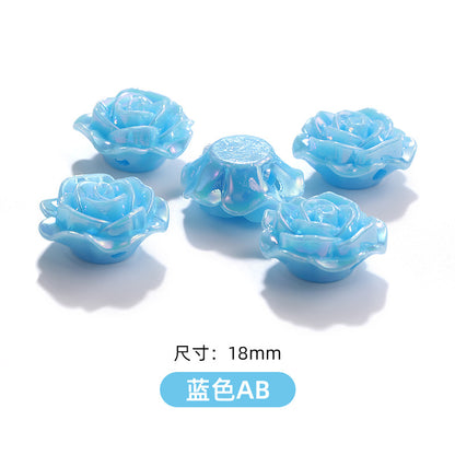 High-Gloss ABS Imitation Pearl Beads - Perforated Beige White Camellia Hairpin Jewelry DIY Accessories