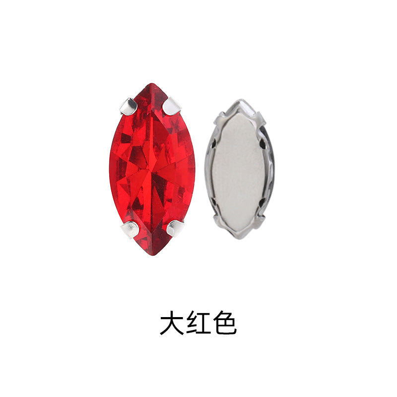 Navette Crystal Square Claw Rhinestones - Thickened Bottom Hand-Sewn Shoes Luggage Clothing Accessories