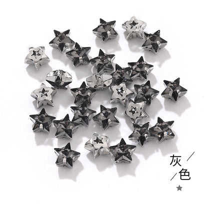 Best-selling 10mm five-pointed star stainless steel claw drill, ultra-glitter five-pointed star nail art clothing DIY accessory glass diamond