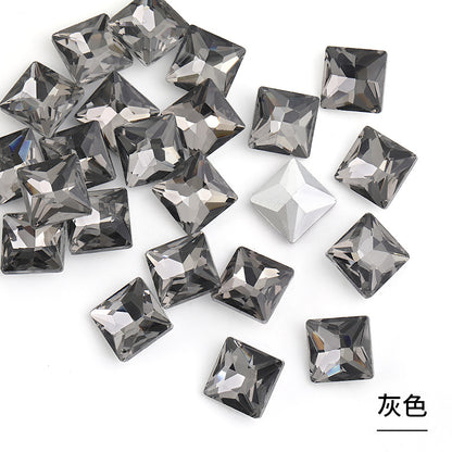 Square special-shaped diamonds, real silver-plated bottoms, bags, hair clips, accessories, shoes, clothing, accessories, pointed bottoms, square diamonds