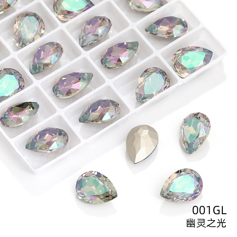 K9 high-end pear-shaped rhinestones, special-shaped rhinestones, real silver-plated base wedding dress accessories, pointed bottom pinkstone rhinestones