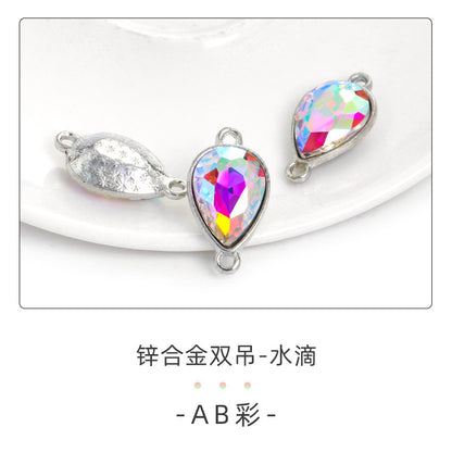 Direct supply of waterdrop double pendants, zinc alloy pendants, earrings, bracelets, jewelry accessories, high-value waterdrop double pendants