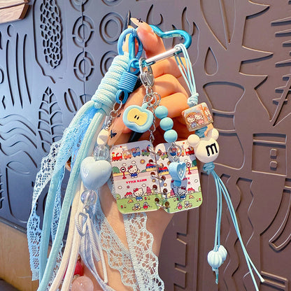 Creative handmade DIY beaded handbook keychain miu bag pendant couple keychain small pendant accessories