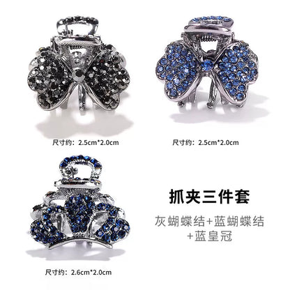 2026 new high-end flash diamond metal hairpin small grab clip women's bangs clip side forehead hairpin Korean headdress